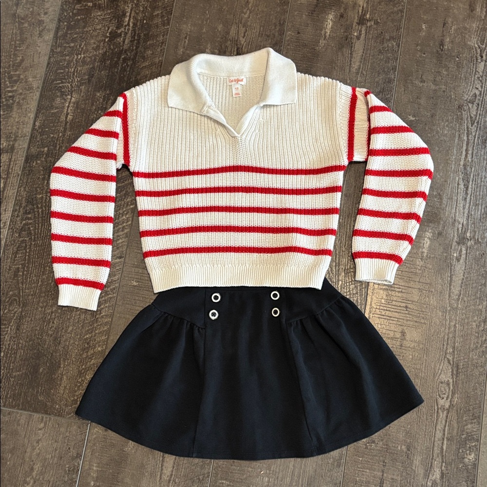 Gymboree skirt & Striped Sweater size 8